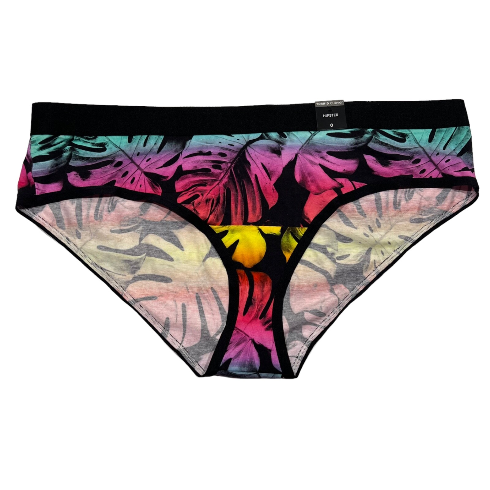 NWT TORRID Hipster Pantie Underwear Sz 0X Black Blue Pink Leaves