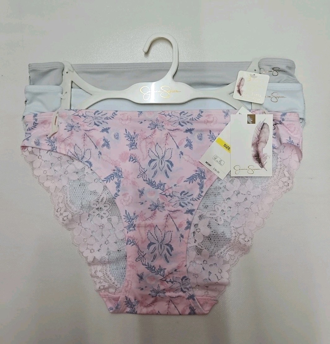 Jessica Simpson Ultra Soft Bikini For Extra Comfort Size Medium Multicolor 3pk