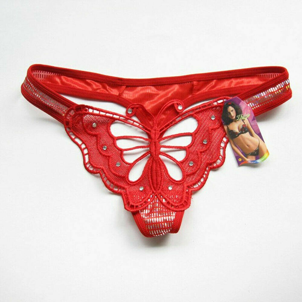 Panties Women Lace Underwear Thong Butterfly Knicker Lingerie G-string T-back