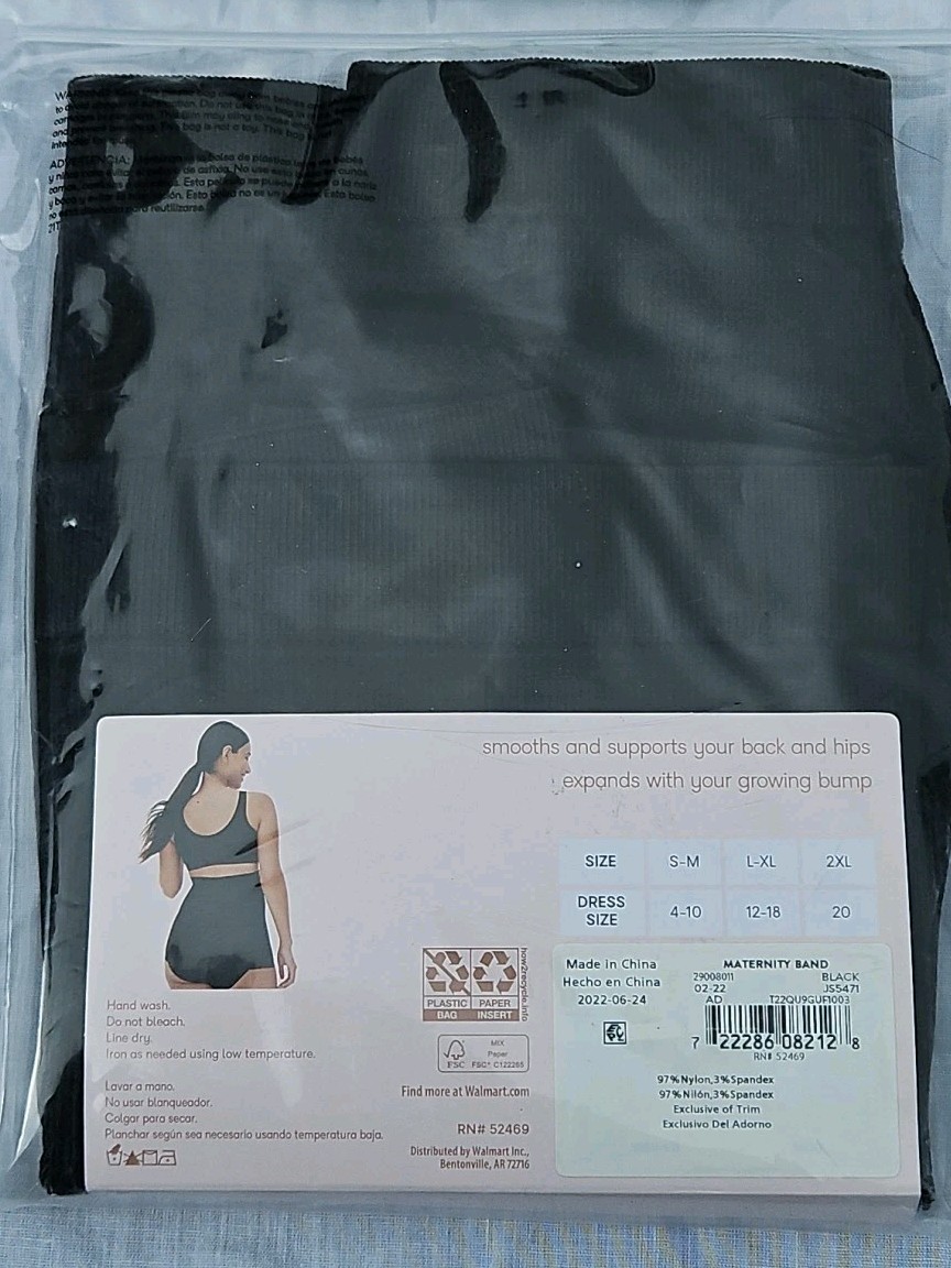 Women’s Joyspun Maternity Band – Black – 2XL (20) – NIP – Free Shipping