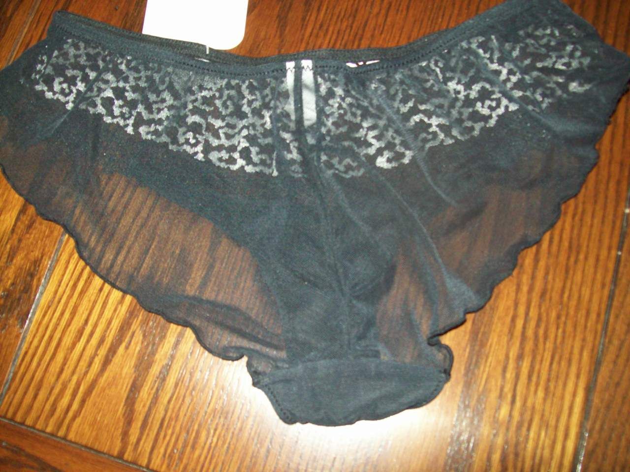 NWT LUNAIRE TOWN & COUNTRY FLUTTER LEG TANGA EMBROIDERY PANTIES 20135 BLK XL / 8