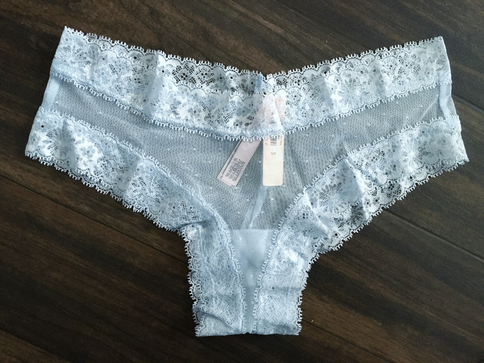 Nwt Victorias Secret The Lacie Floral Frenzy Cheeky Panty Light Blue XL