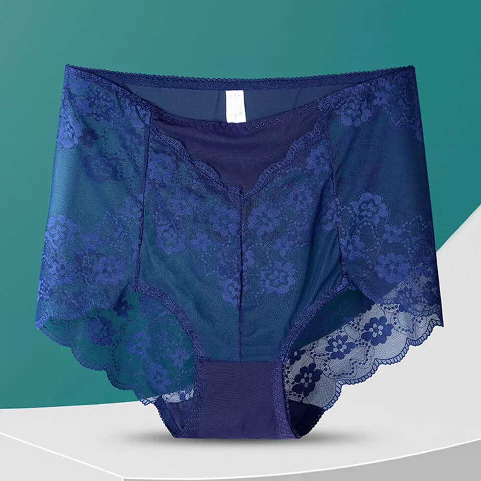 2 Pack High Waist Briefs Tummy Control Girdles Lace Shaper Panties M-3XL