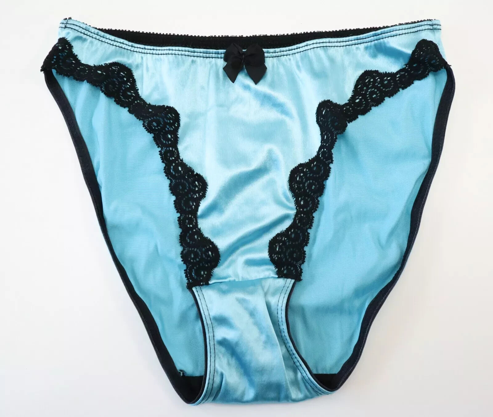 NEW Victoria’s Secret VTG Second Skin Satin High Hip Brief Lace Panties SMALL