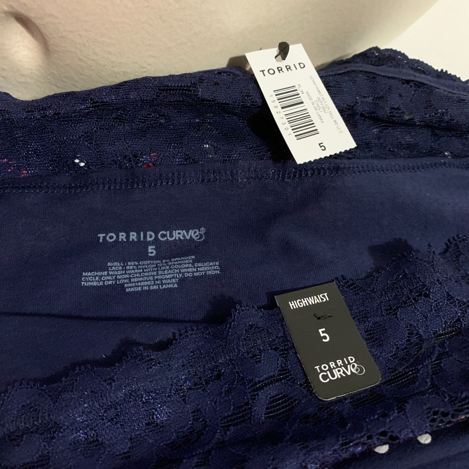 Torrid High Waist Panties Underwear Wide Lace Christmas Skulls Plus Size 5 28
