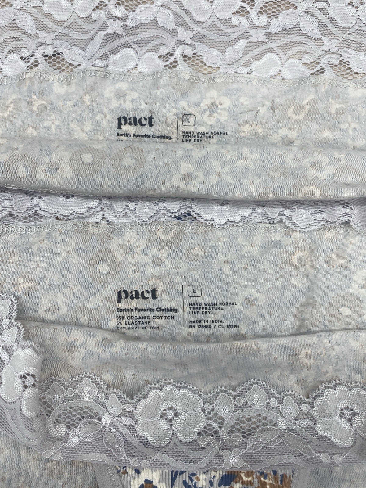 Pact Organic Cotton Bikini Panties 2 Pack Women’s Size L