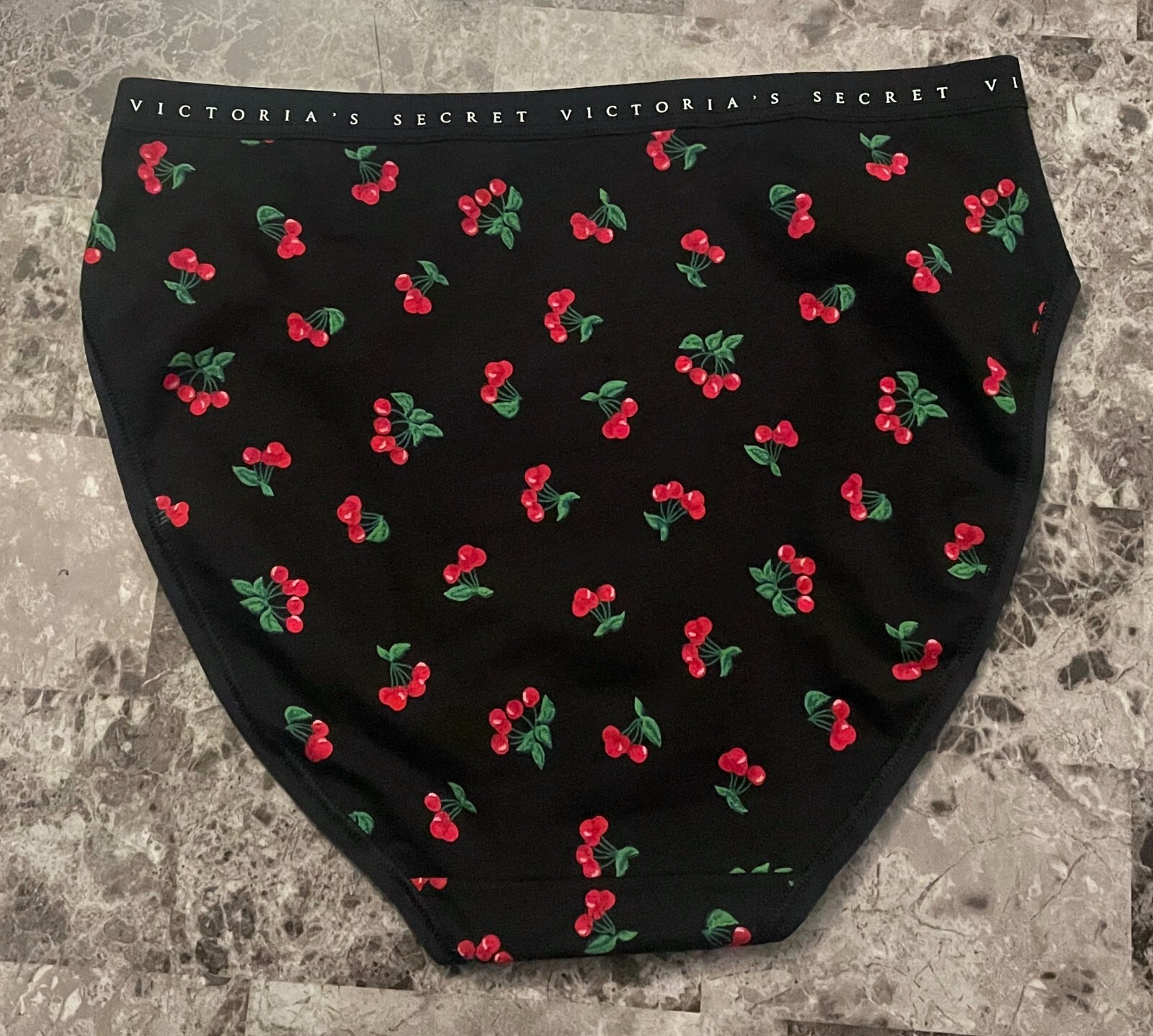 NWT VICTORIA’S SECRET RED CHERRY PRINT LIGHTWEIGHT BAND HIGH LEG BRIEF PANTIES