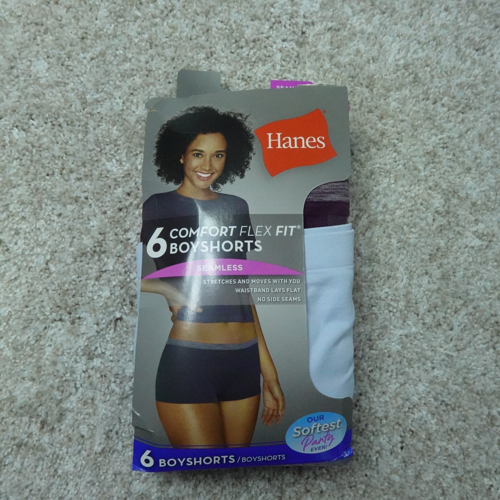 Hanes Underwear Womens 6 Medium Boyshorts Comfort Flex Fit Seamless 6 Pairs