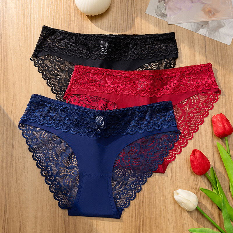 7PCS/LOT Sexy Lady Womens Low Waist Lace Panties Brief Bikini Underwear Lingerie