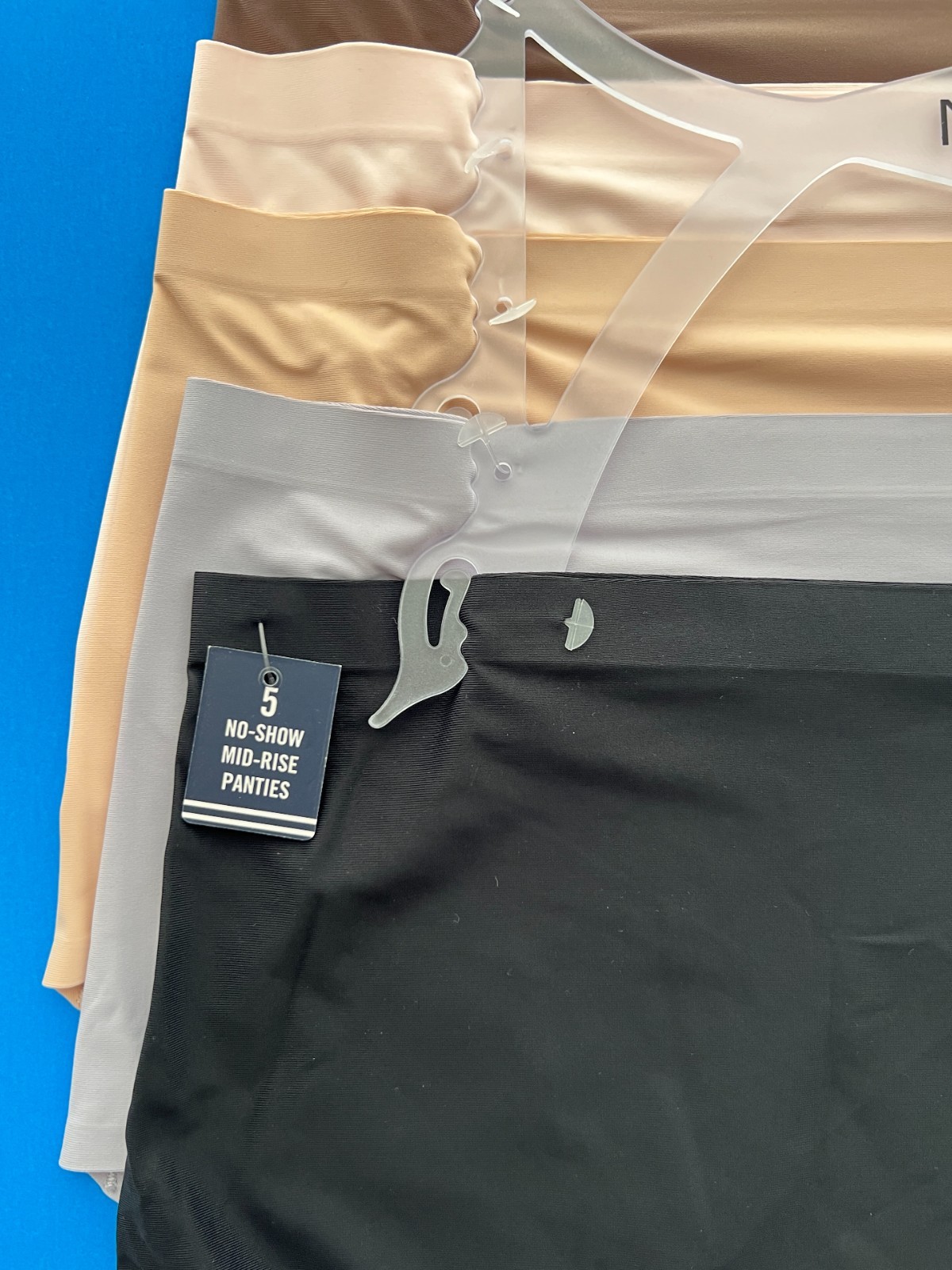 New In Nautica 5 pack Size L, XL Mid Rise No Show Brief Sleek Fit Panties NWT