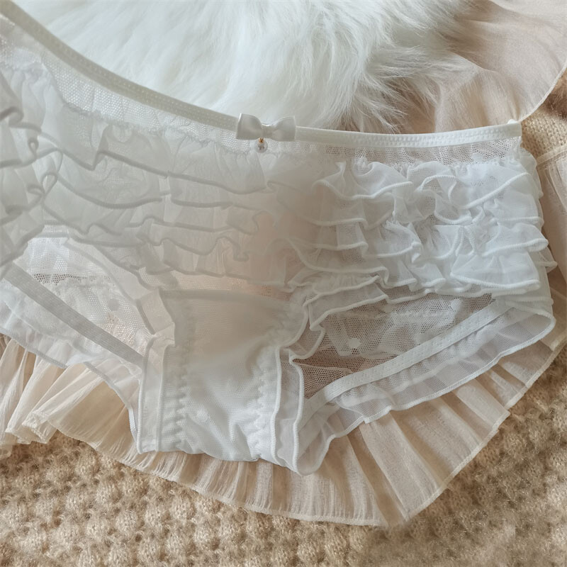 Sexy Lolita Girls Bow Mesh Briefs Breathable Underpant Underwear Panties