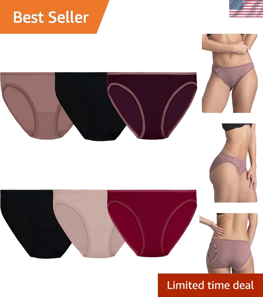 Comfort-First Women’s Tag-Free Microfiber Bikini Underwear, 6 Assorted Colors