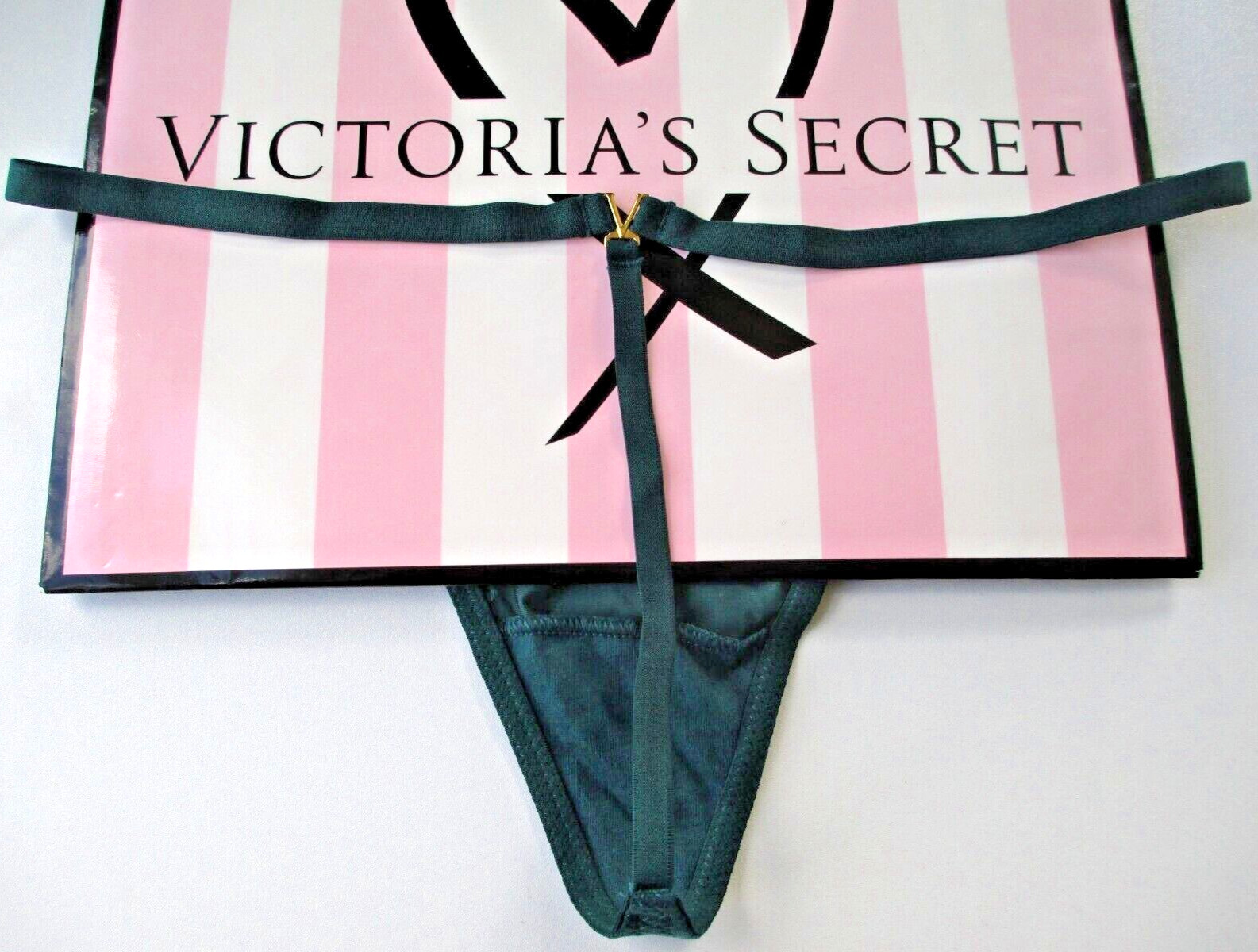 VICTORIA’S SECRET VERY SEXY V-String Thong Panty S M L Dark Green NWT VS