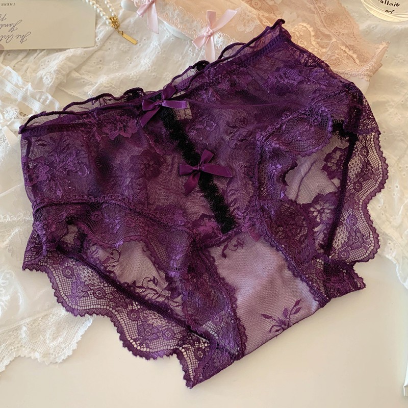 5 Pack Lot Sexy Womens Sheer Lace Panties Underwear See Through Brief Lingeries