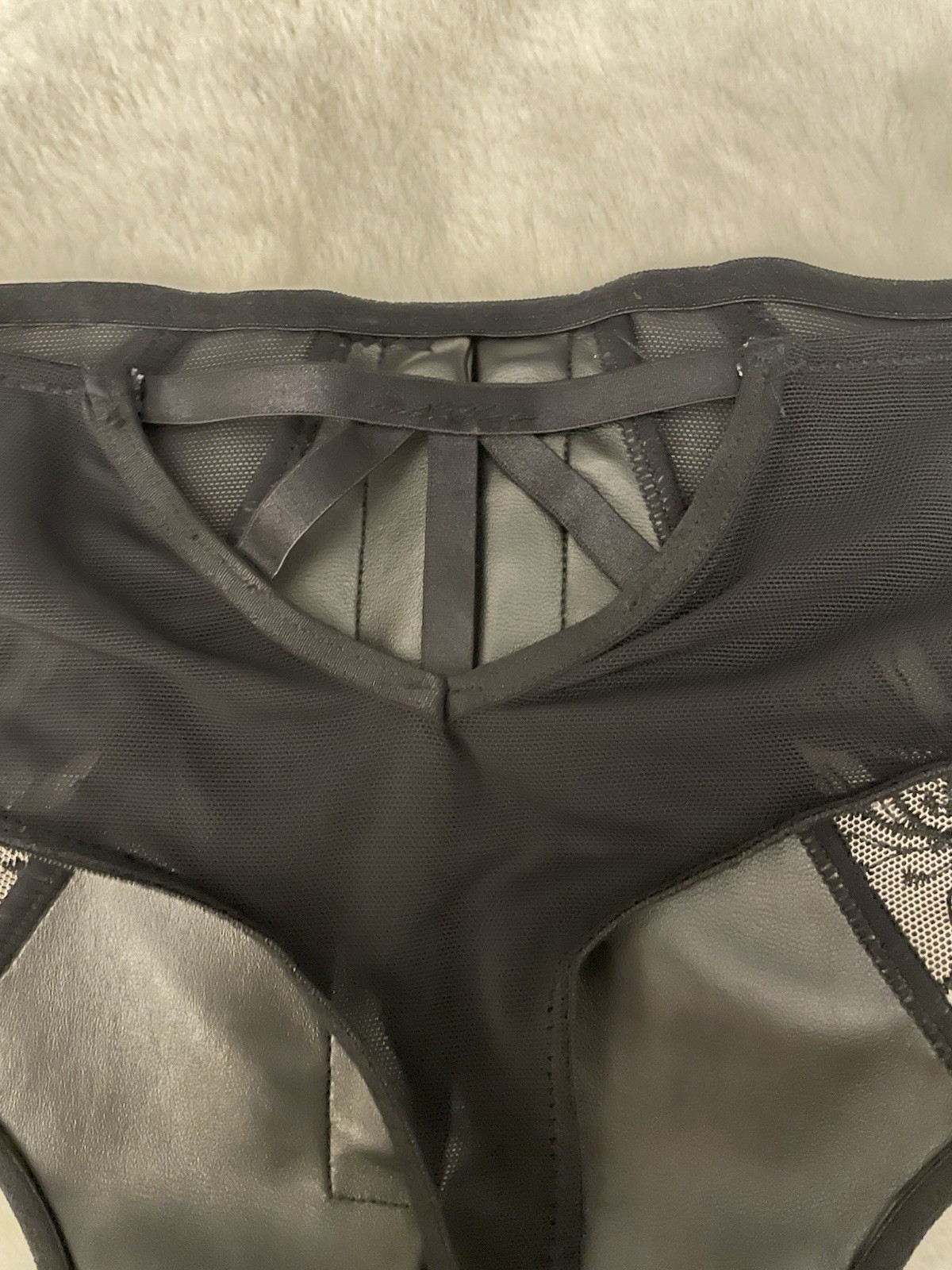 ANN SUMMERS .DARK SIDE – HIGH WAIST Thong SIZE 10 – New Tags – RRP £15 -Part PU