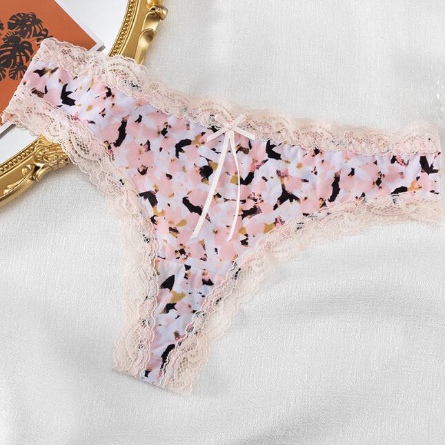 5 Pack Lot Sexy Women Lace Trim Panties Low Waist G String Thong Bikini Lingerie