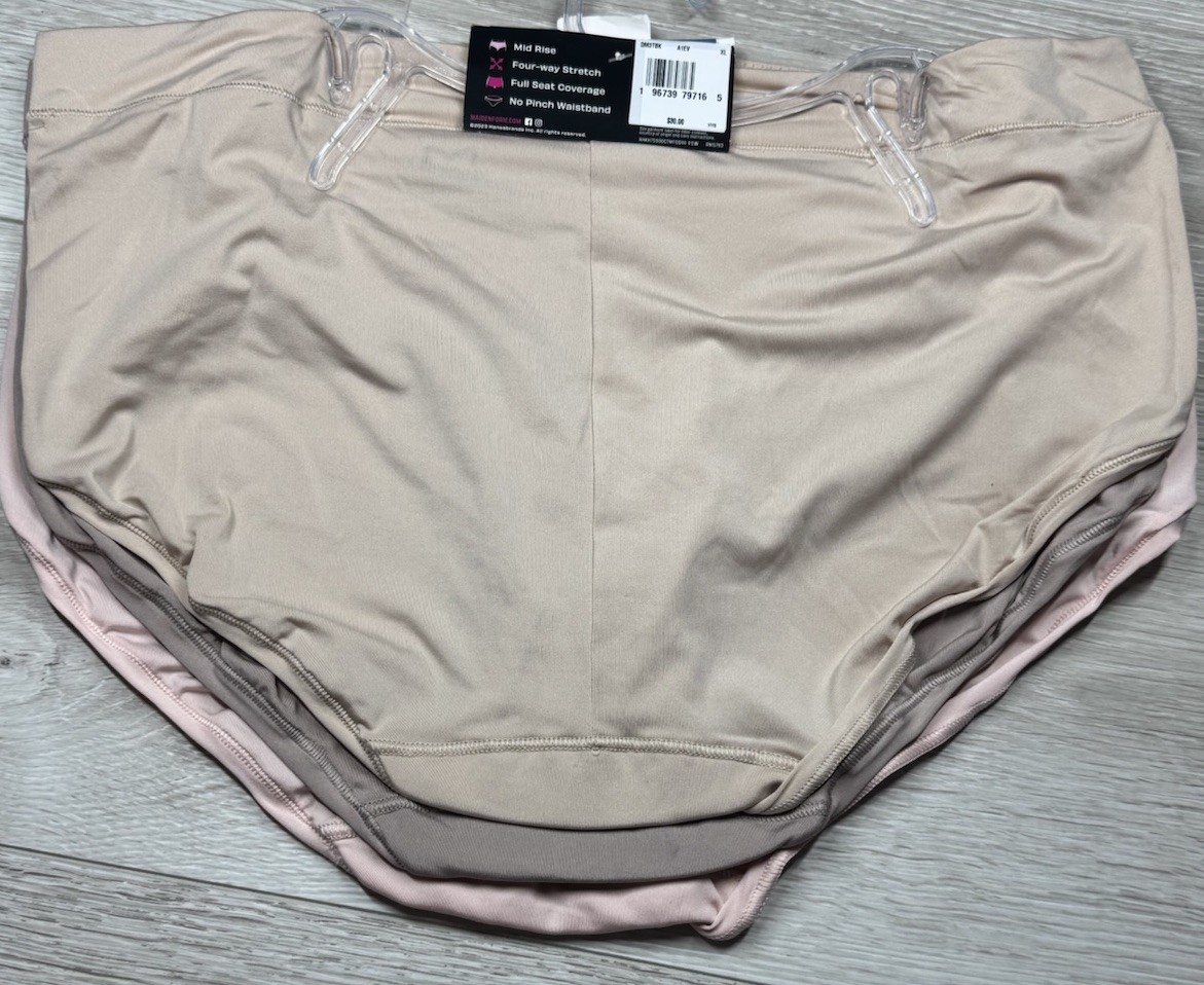 MAIDENFORM Women’s 3-Pack EVERYDAY LUXE Bikini Underwear Panties Polyester Sz XL