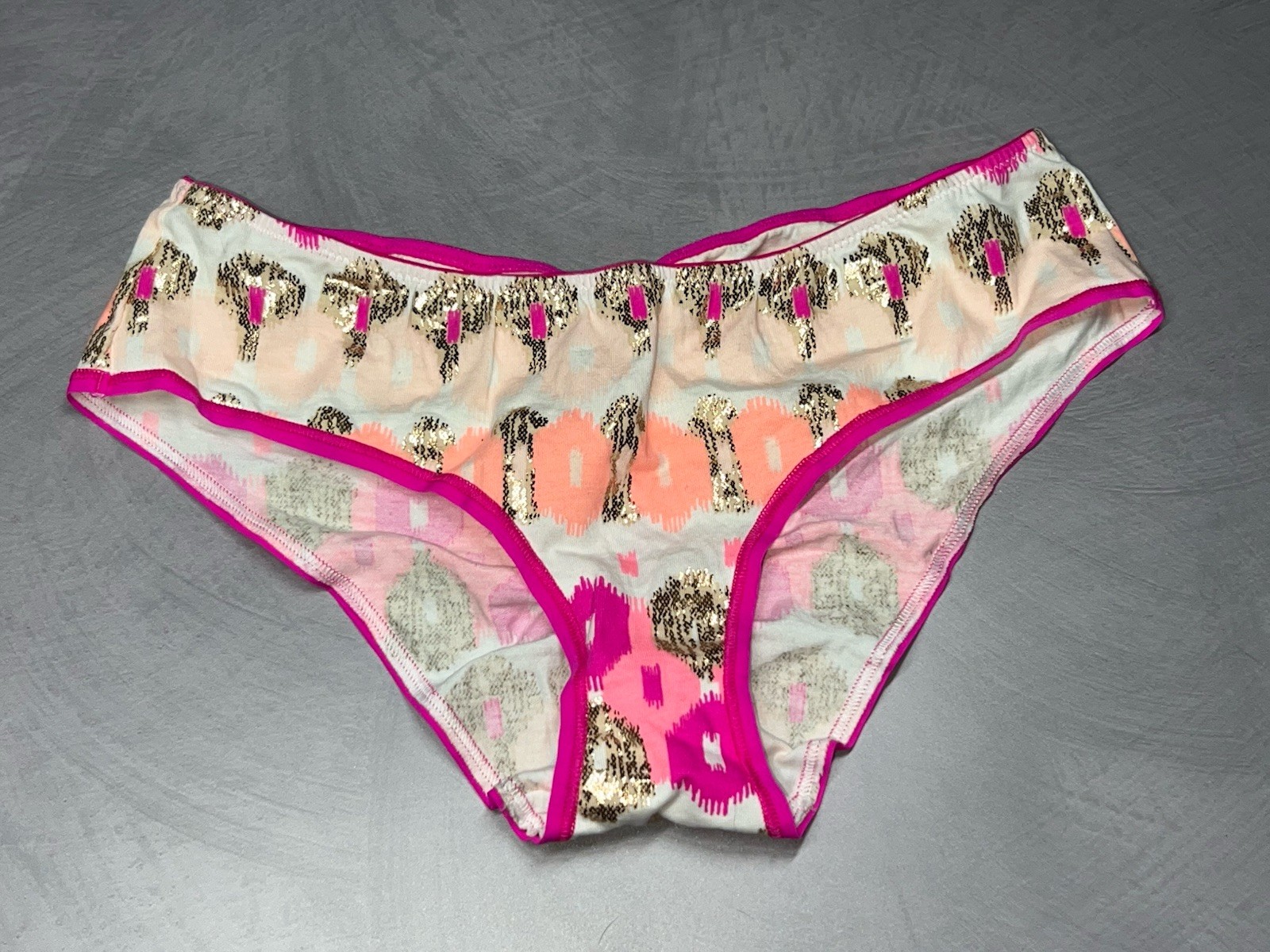Vintage Victoria’s Secret Metallic Abstract Ruched Hip-Hugger | Low Rise | M |