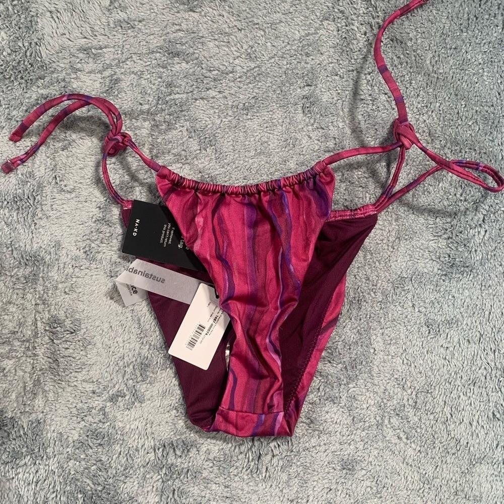 NWT Melissa Bentsen x NA-KD snake print drawstring bikini pantie large