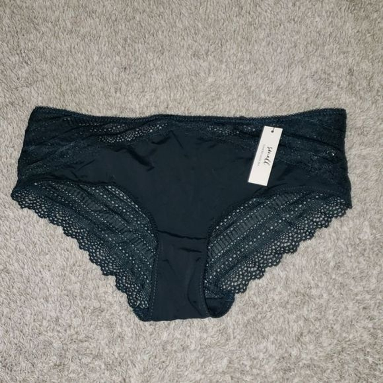 BOOTAYBAG // Black Lace Silky Cheeky Panties Small NWT