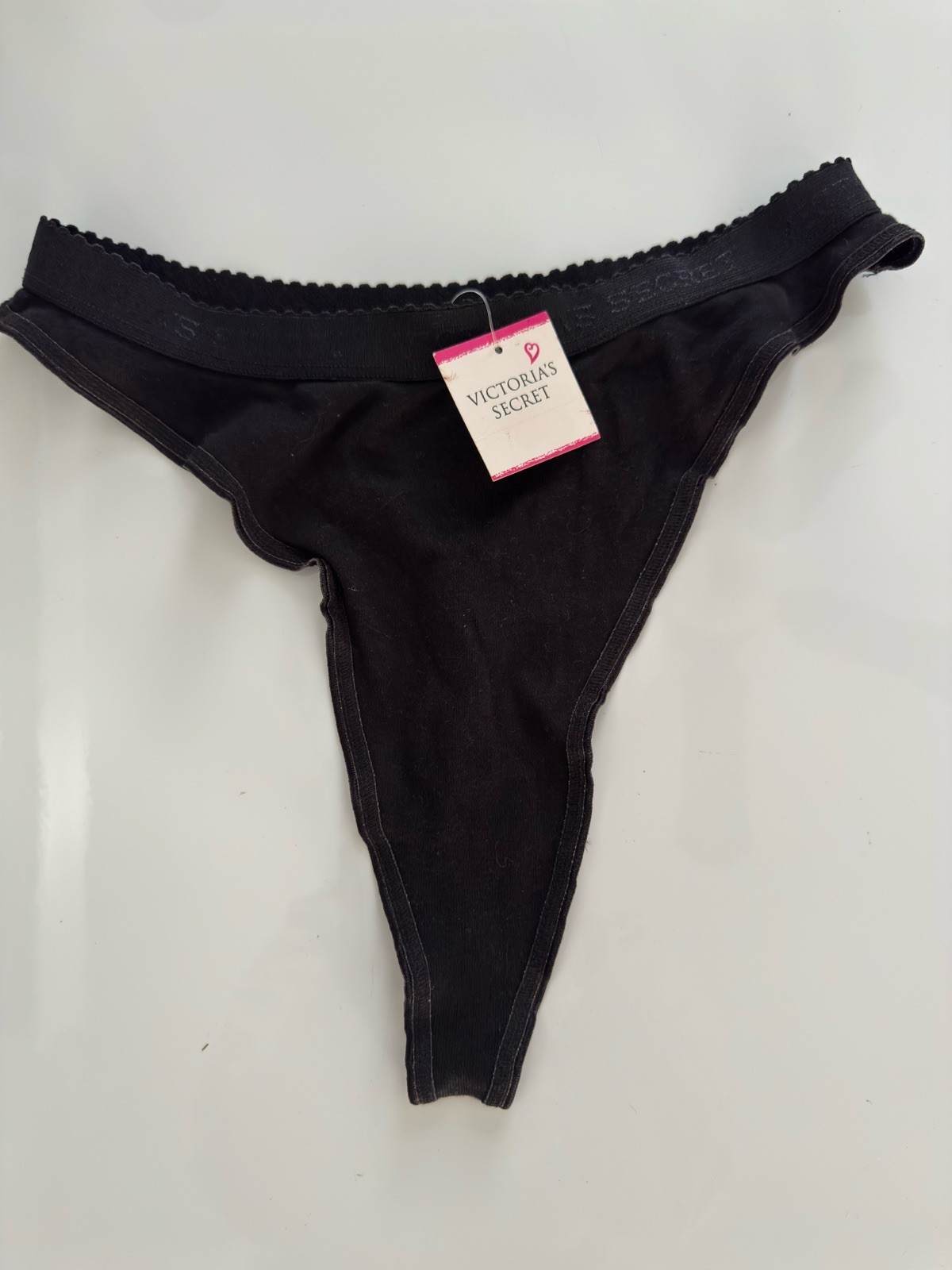 Vintage 1990’s Victoria’s Secret “Underware” Black Thong NWT Sz. M