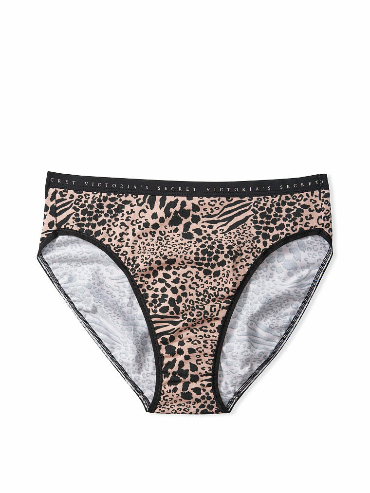 NEW Victoria Secret High Leg Brief Stretch Cotton sz -XLarge LOGO Waist