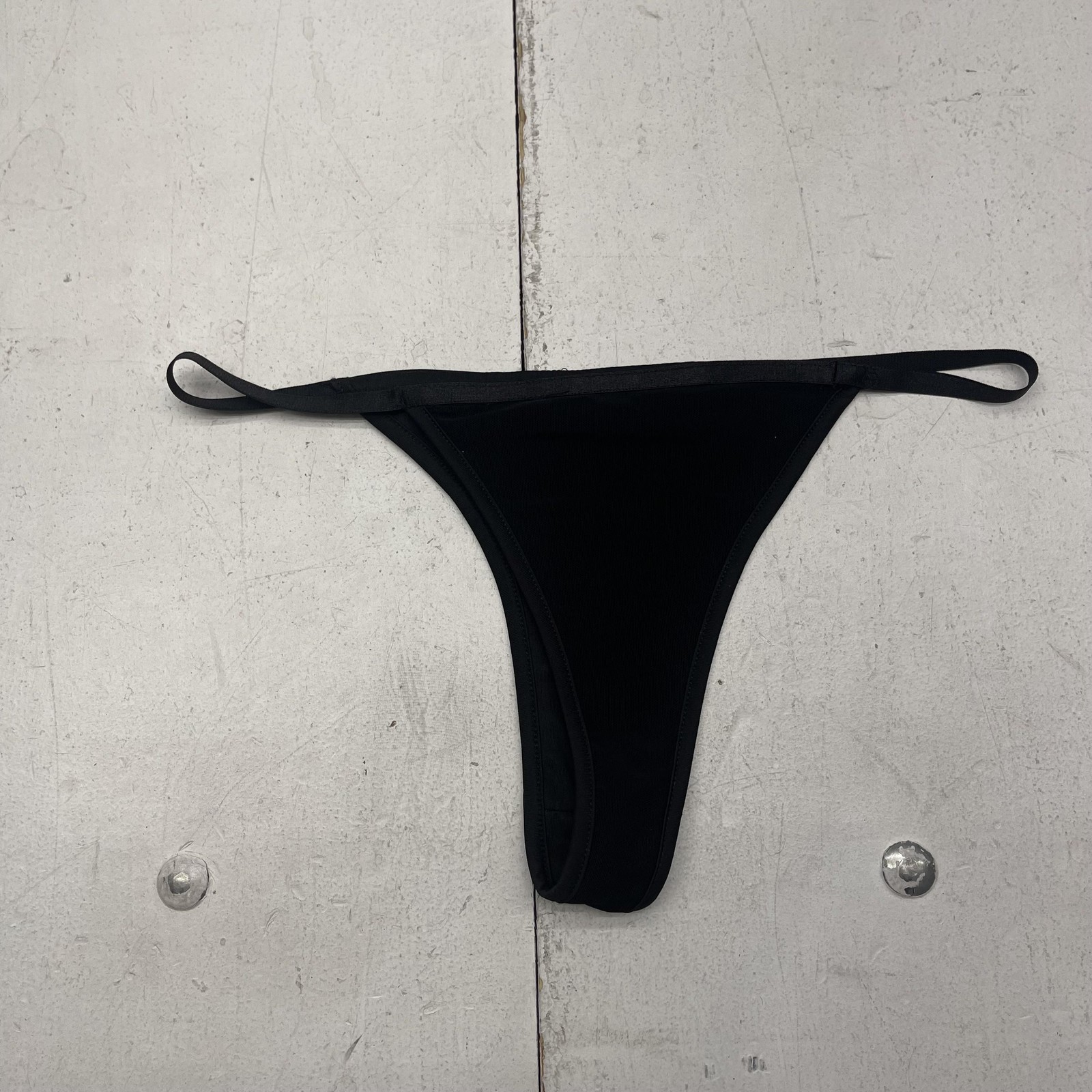 Edge Bikini Thong Bottom Womens Medium Black Micro String Minimal Coverage
