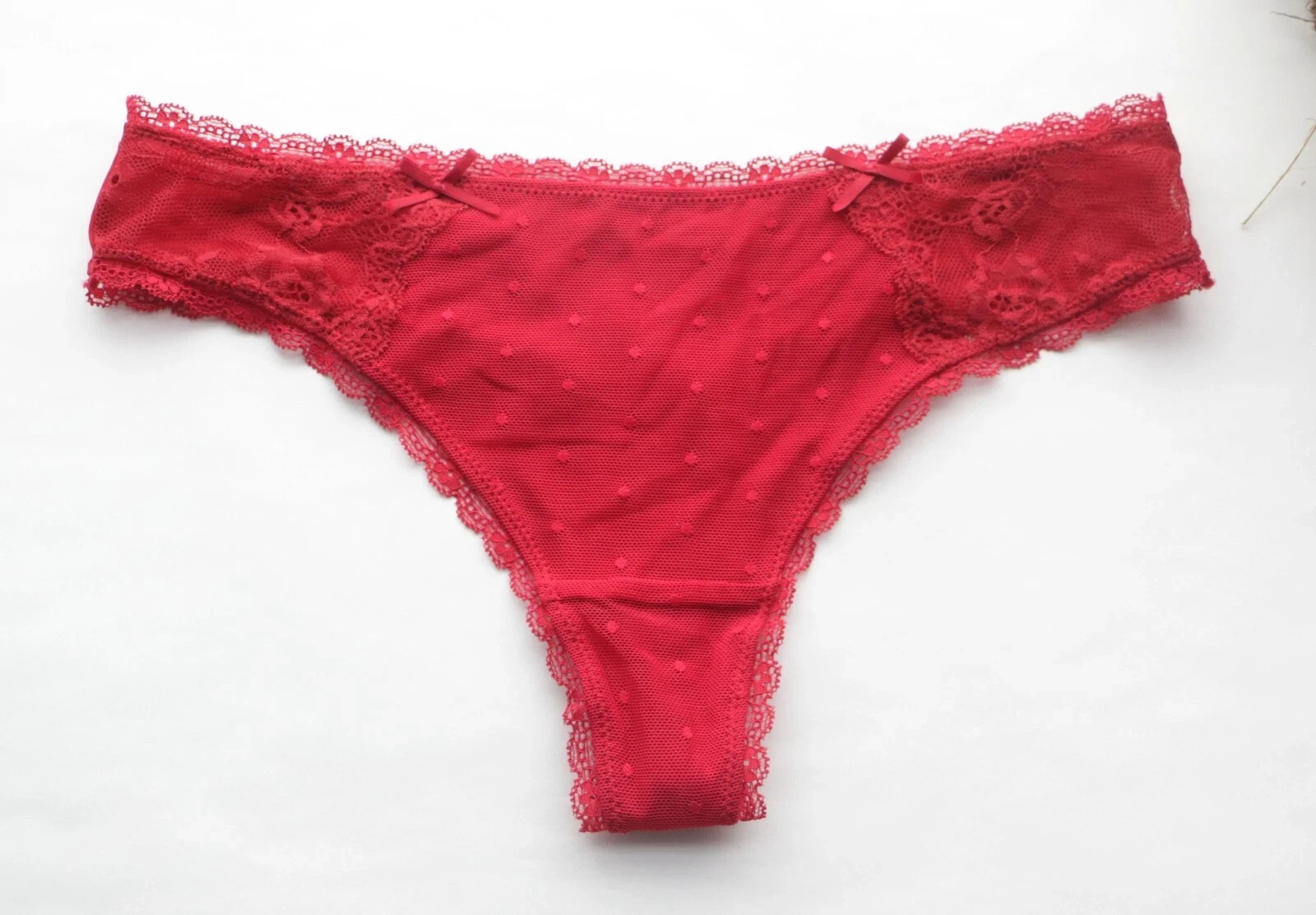 Women Thongs embroidery Mesh Underwear Hipster G-string Panties Red XS-M-L-XL