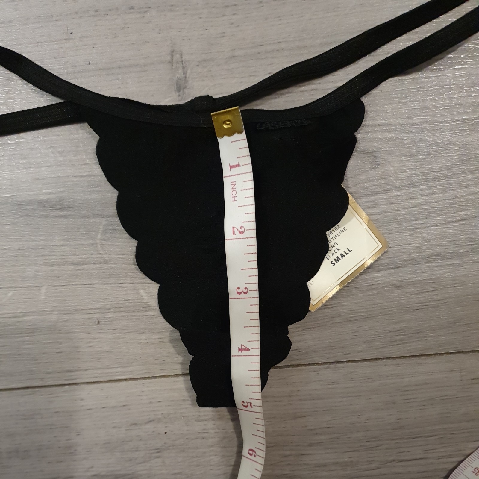 BNWT Vintage La Senza Black Smooth Line Thong Panties Size Small