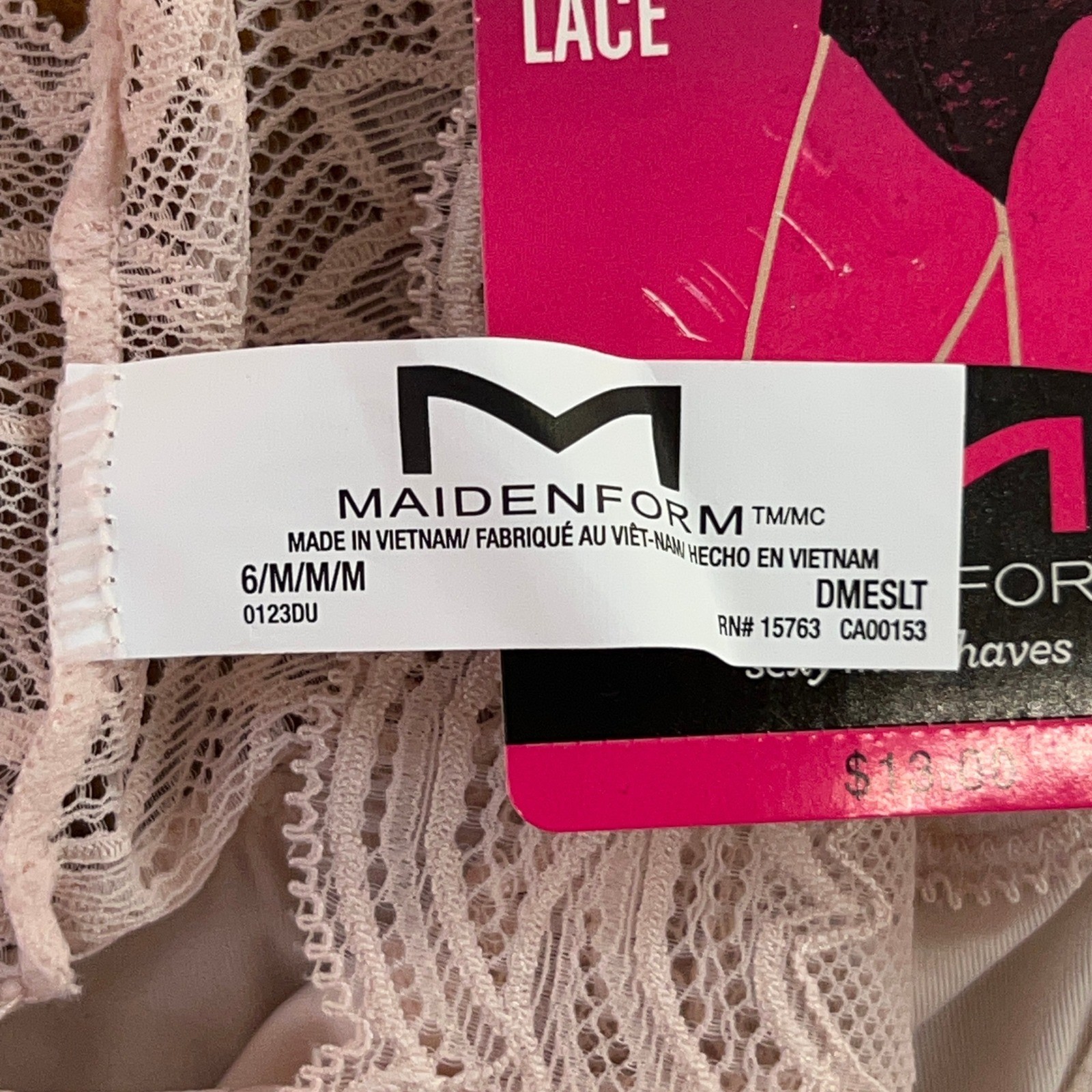 Maidenform Womens Medium Blue Pink Lace Dream Boyshort Thong Panty 2 Pieces NWT