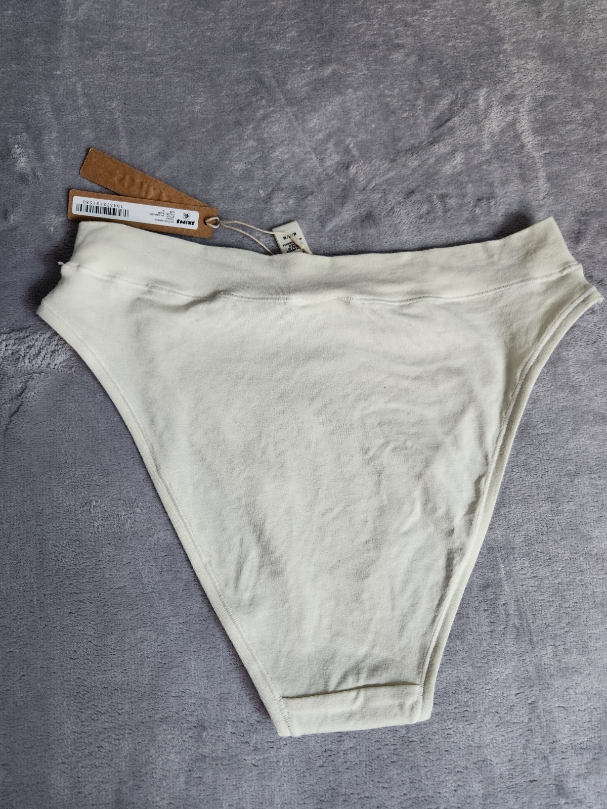 New Skims Womens M Medium Bone Cotton Jersey Cheeky Tanga Panty NWT Ivory White