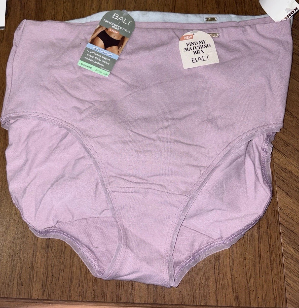 Bali 2 Pair Womens Brief Underwear Panties Cotton Blend Breathable Panty NWT XL