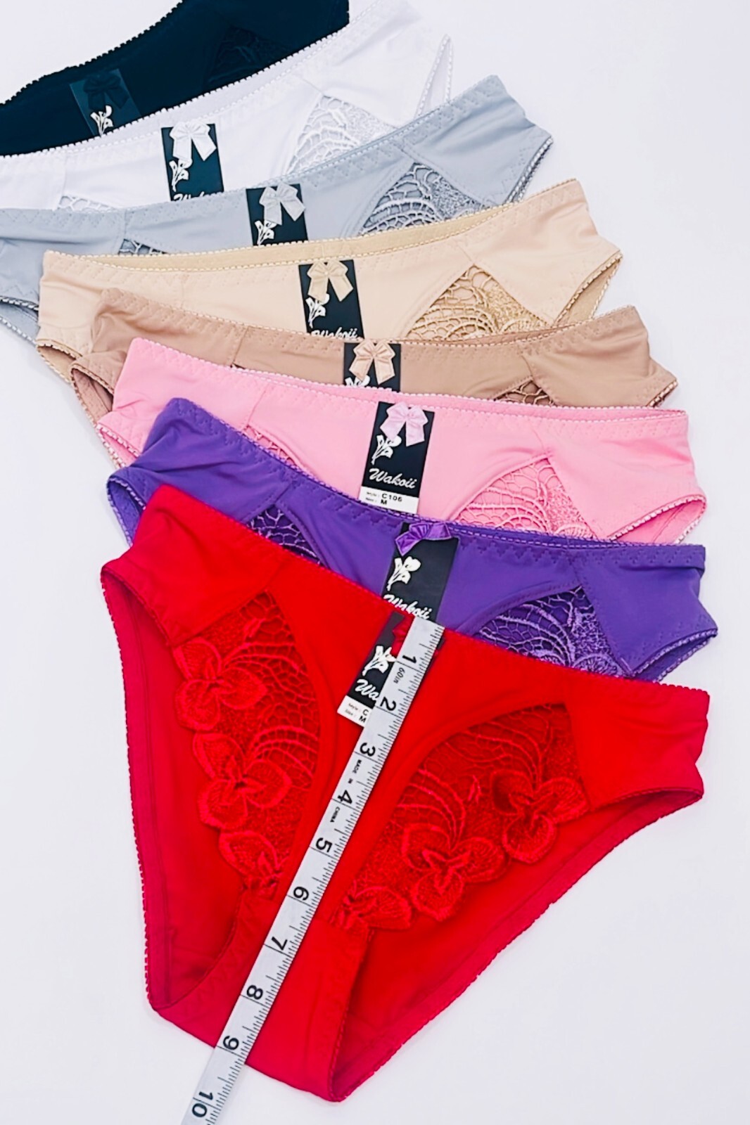 6 PRETTY Silky NYLON Briefs BIKINIS Style PANTIES Womens Underwear #3106 S-2XL