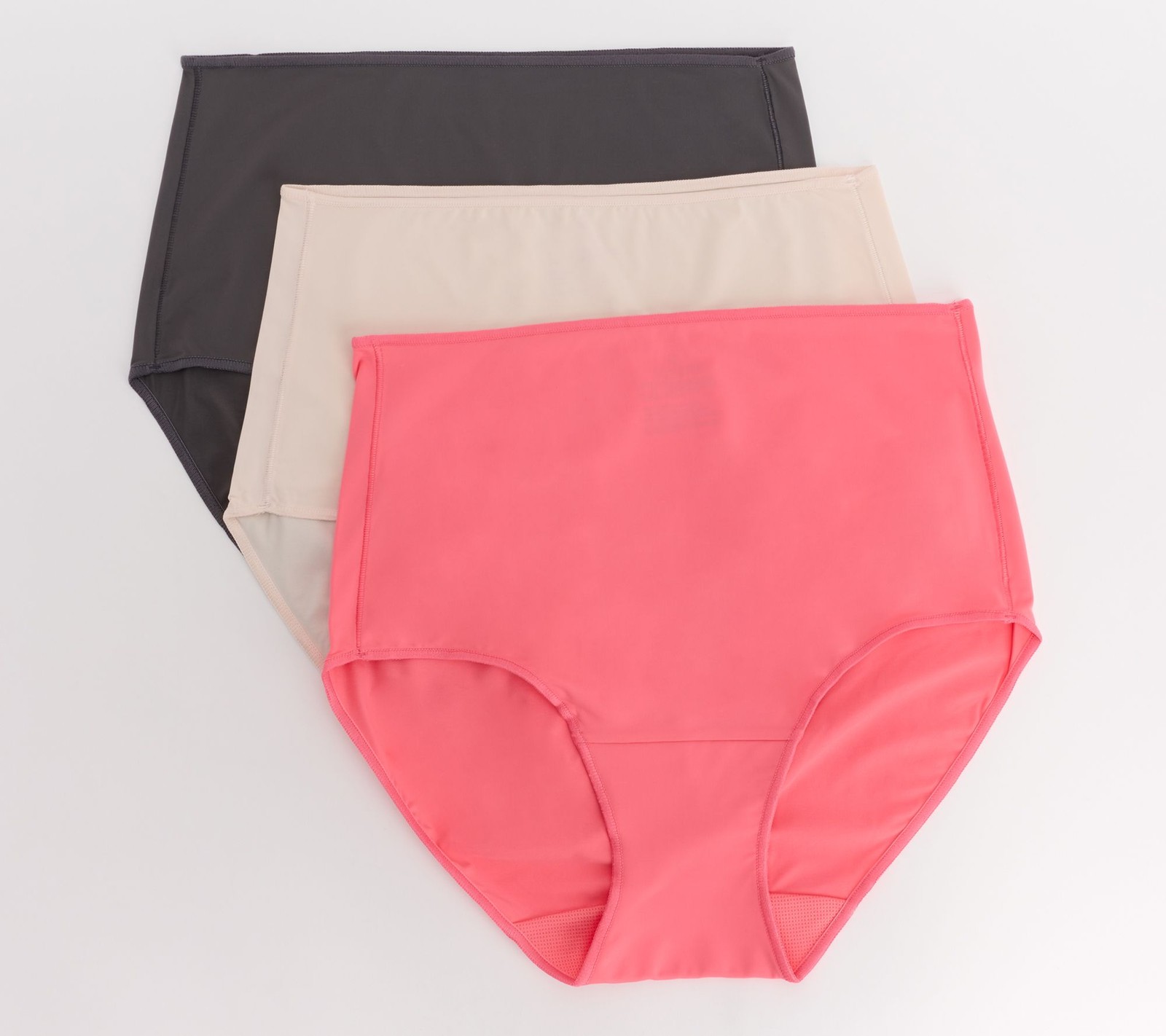 Breezies 3 Pack Stretch Micro Full Brief Panties Flamingo Pack S New