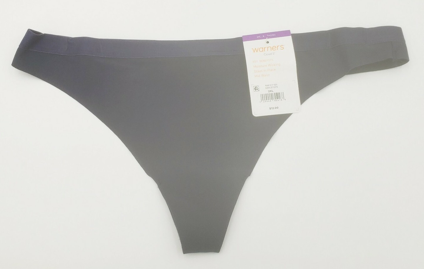 Warner’s Cloud 9 Thong Panty Smooth Invisible Look RX810P 9/2XL Navy Blue New