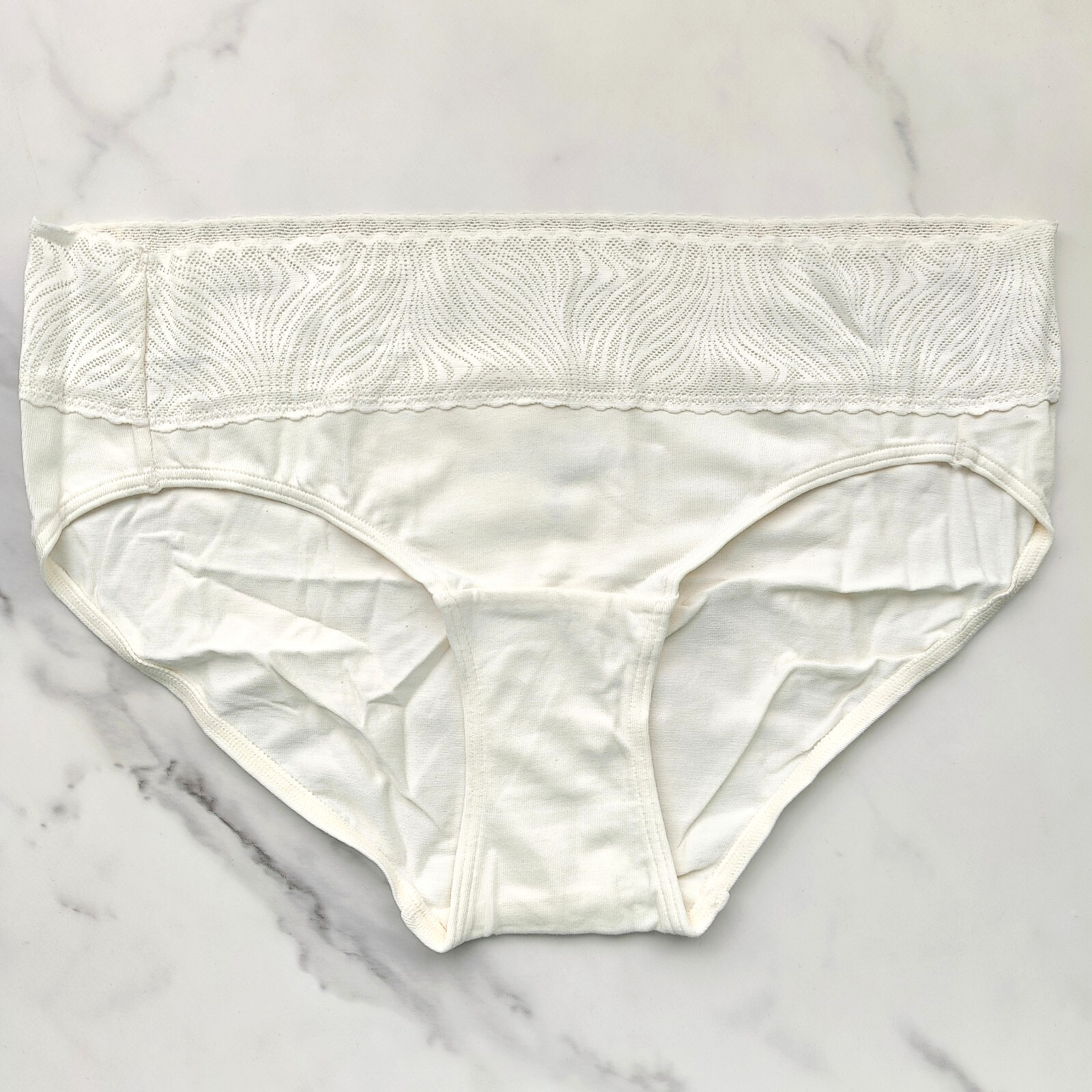 Soma Cotton Modal Lace Hipster Panty Ivory Size M