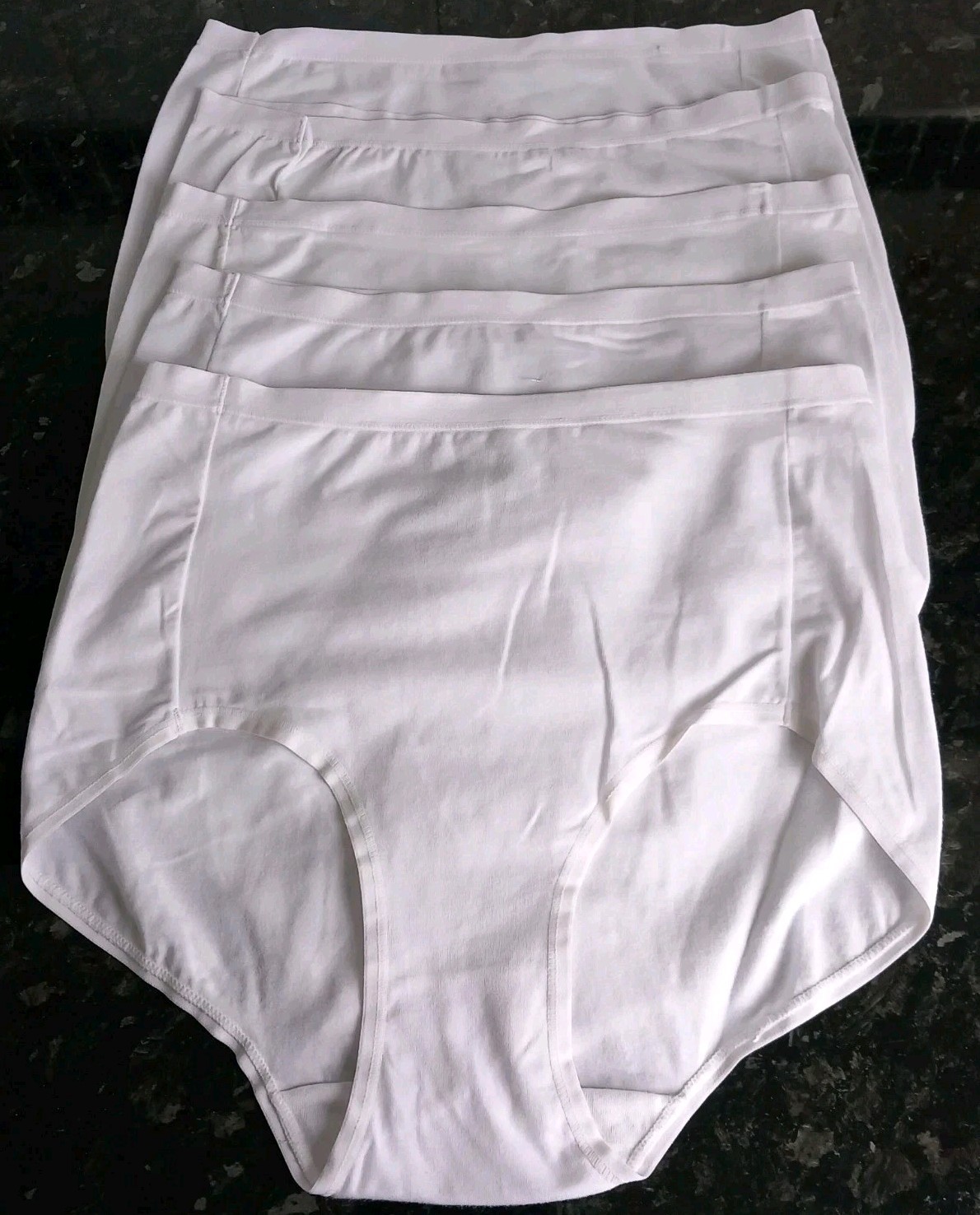 Ladies Stretch Briefs Cotton/Lycra x 5 Pairs Size 6 US (size 10-12 UK)