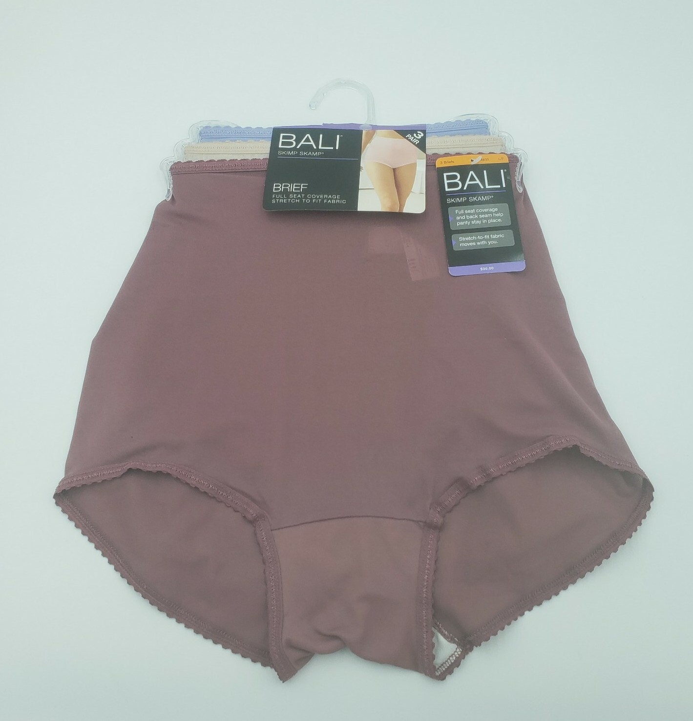 Bali Skimp Skamp Nylon Panties Size 7 A633 Women’s 3-Pair Nylon Blend New