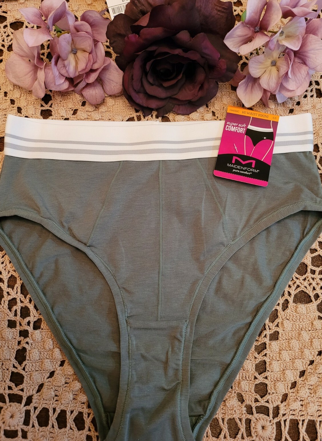S/5 MAIDENFORM Super Soft Cotton Stretch DM032C~ HI-WAIST BIKINI Panty NWT