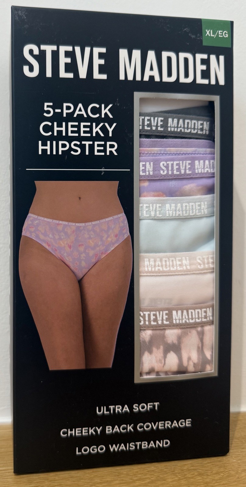 Steve Madden 5 Pack Cheeky Hipster Briefs – XL Extra Large – Beige / Lilac – New