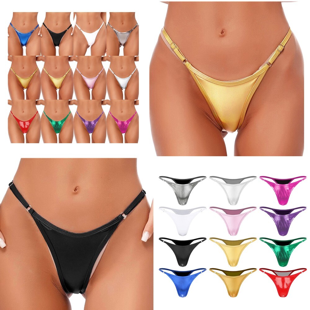 US Womens Panties Shiny G-String Thongs Clubwear Briefs Nightclub Underwear Bar