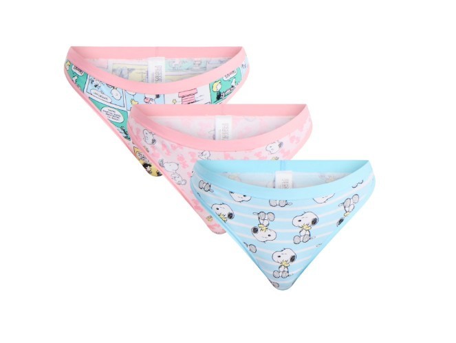 Peanuts Snoopy Woodstock Women’s Thong Panties 3-Pack Sz XL (16-18) Multi Color