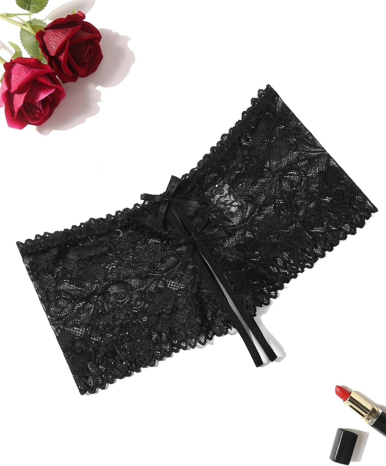 Luxe High Waist Lace Cheeky Panties in Black – Comfort Meets Elegance