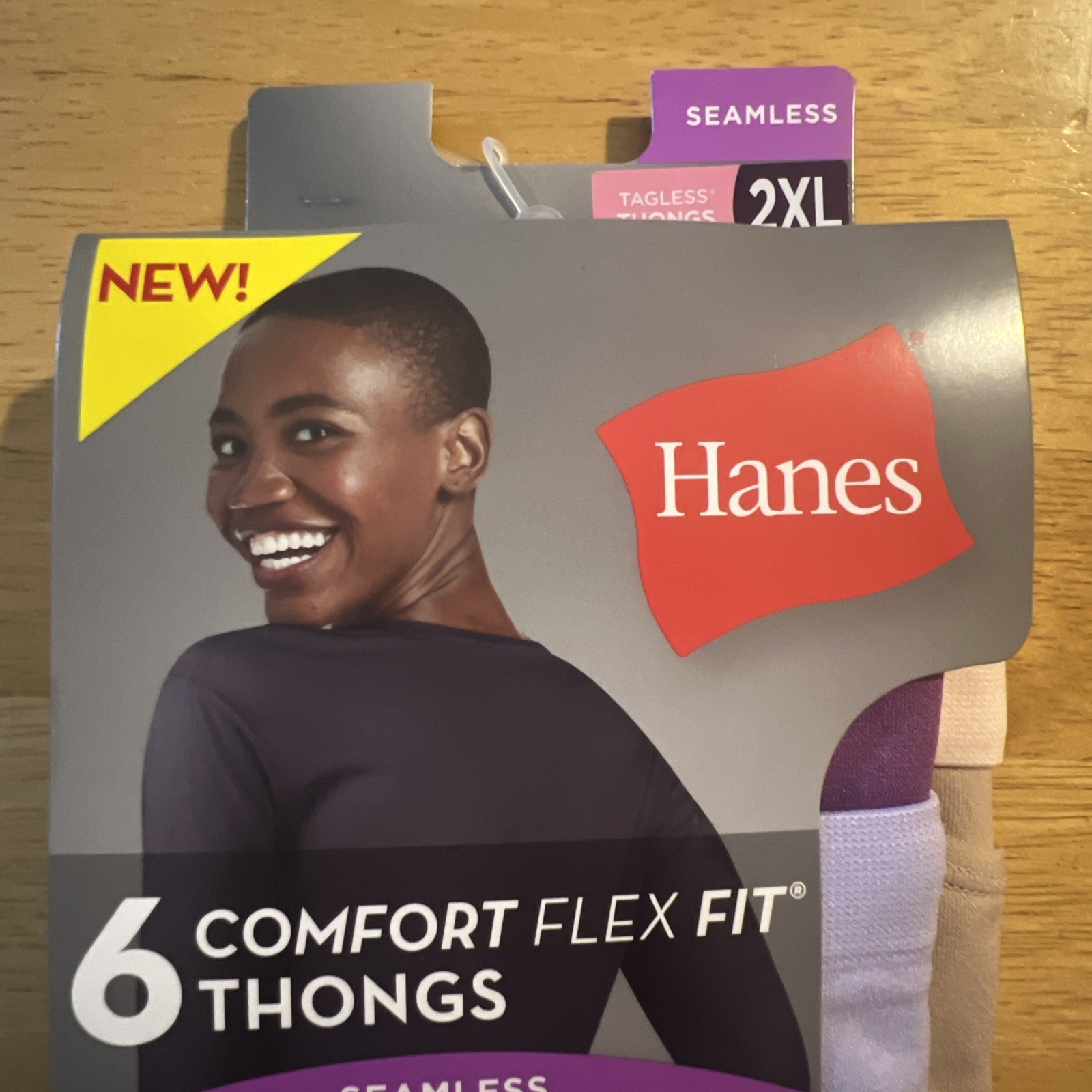 Hanes Comfort Flex Fit Women’s Seamless Thong Underwear Size 2XL (16-18) 6 Pack
