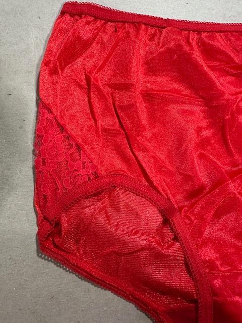 12 Pairs (1 dz) Famous Maker 100% NYLON Briefs side LACE Sz – 5 6 7 UNISEX