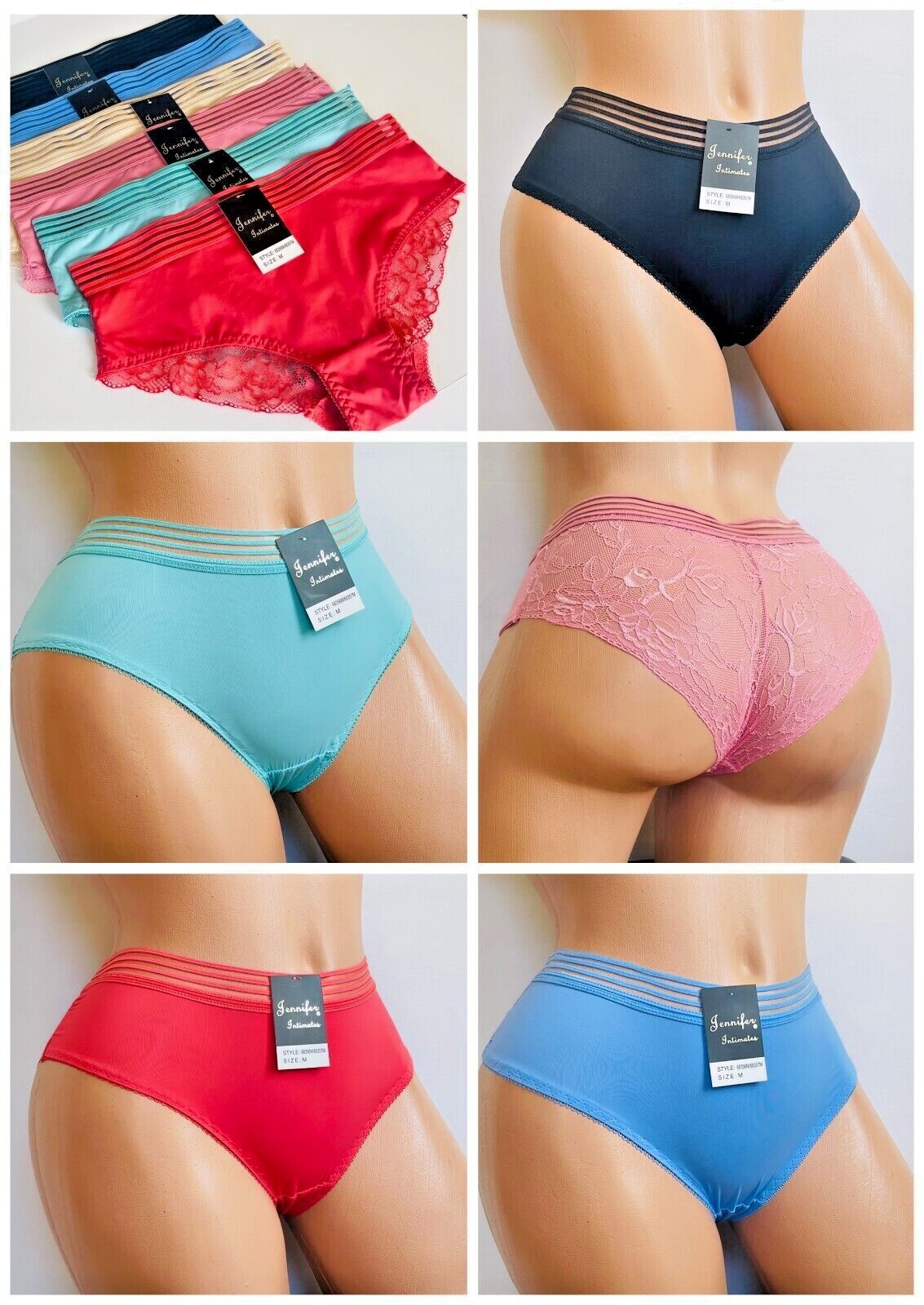 6-12 Women’s Bikini Cheeky Boykini Undies Hipster Panties 68356 Underwears S-XL