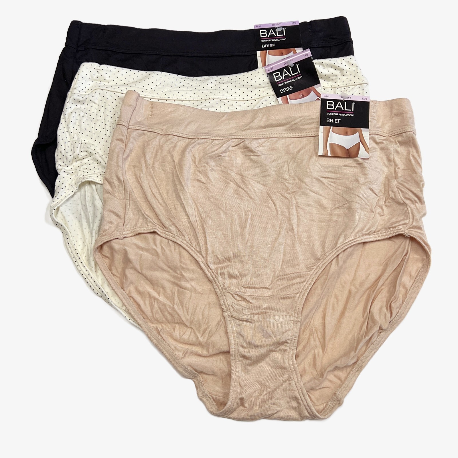 3 Bali Comfort Revolution Brief Panty M 6 DFSBF1 MEDIUM 3 Pack Super Soft Rayon