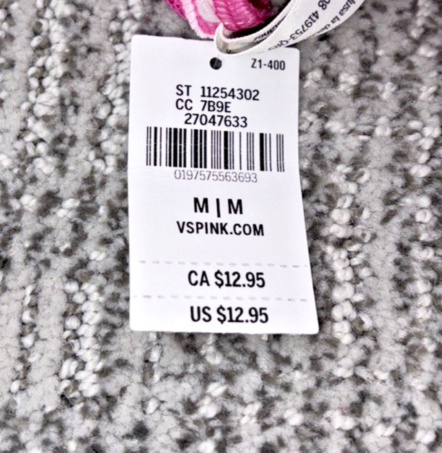 Victoria’s Secret PINK NWT Medium Pink Heart Logo Print Lace Trim Cheeky Panty