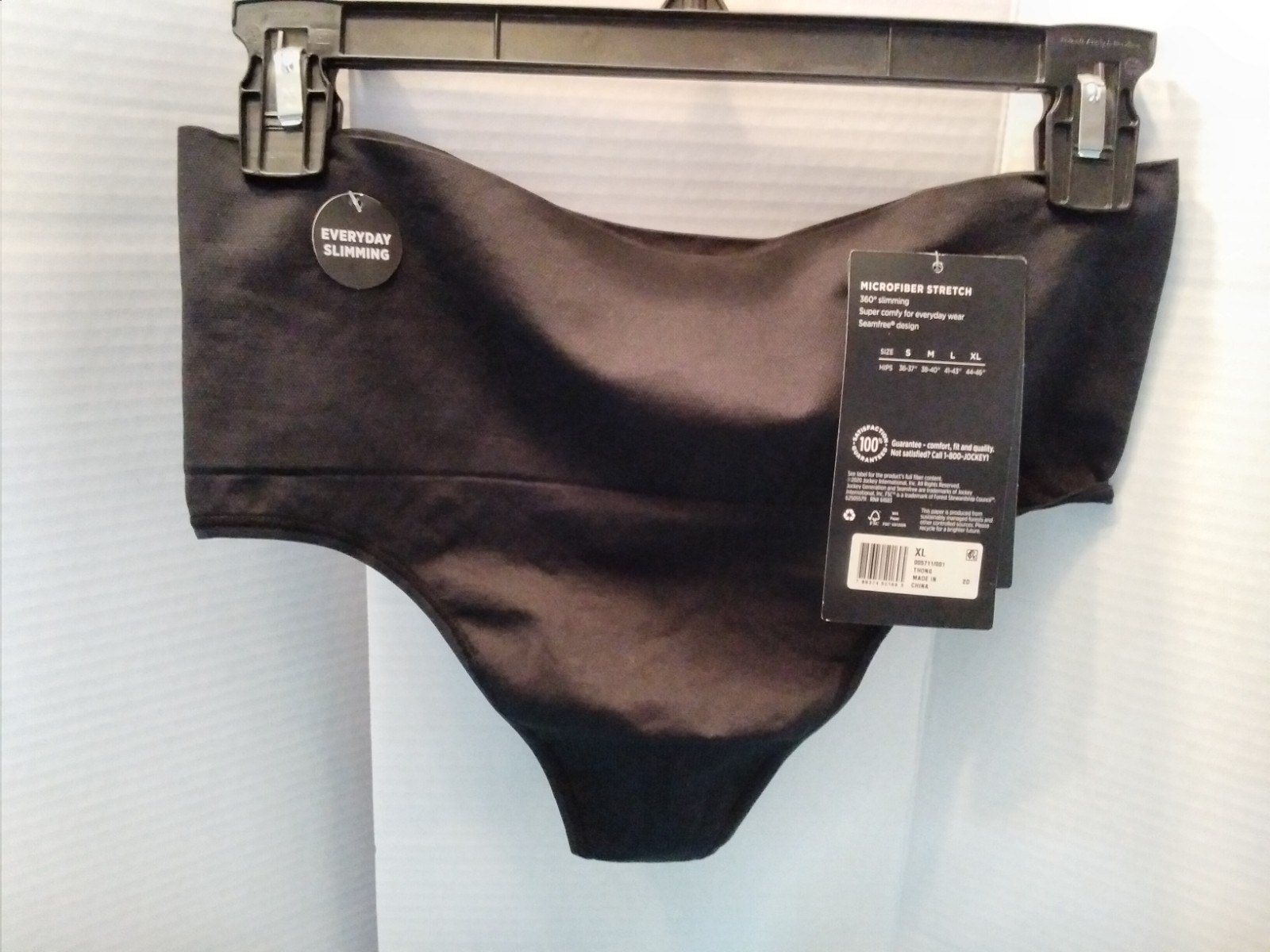 Panties NWT Jockey Everyday Slimming X-Large Black Thong Style Stretch Underwear