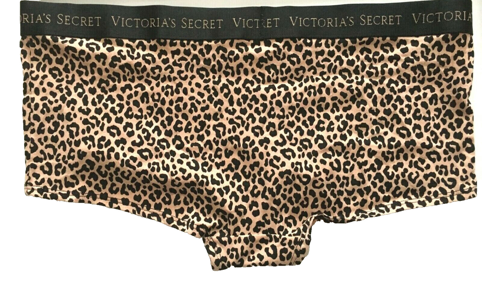 Victorias Secret Leopard Animal Boyshort Shortie Panties Size XL Logo Waistband